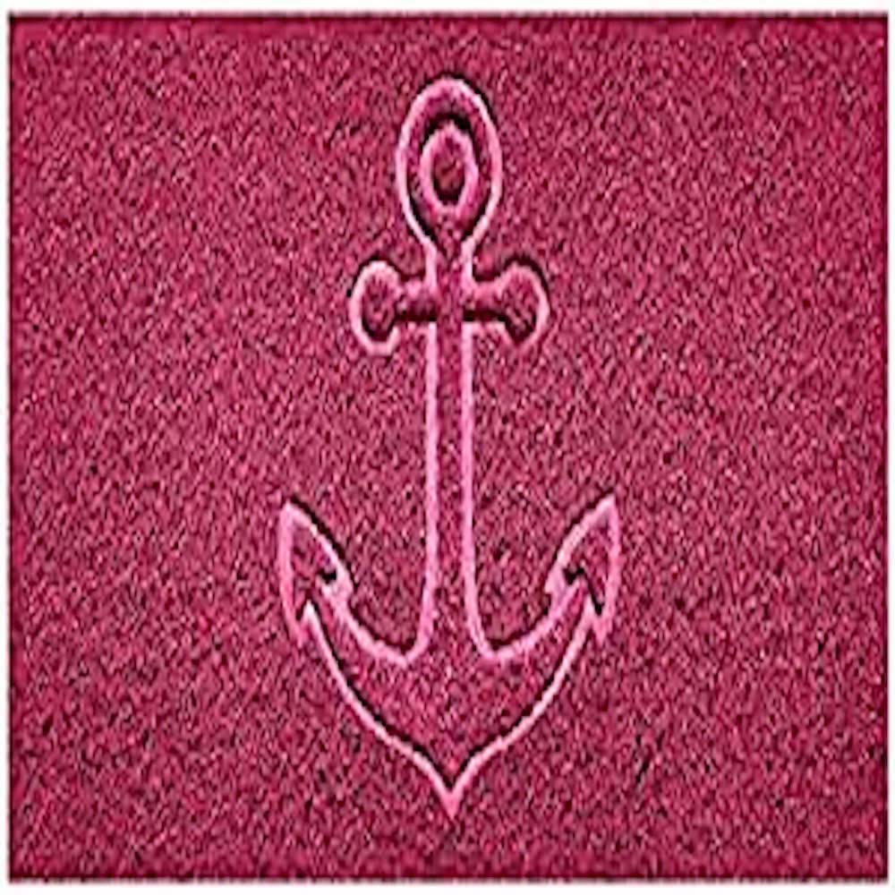 Nicoman Embossed Spaghetti Door Mat Dirt-Trapper Jet-Washable Doormat 70x43cm (Pink, ANCHOR Shape) - Use Indoor or Sheltered Outdoor
