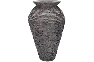 Aquascape 98939 Small Stacked Slate Urn Fountain for Landscape and Gardens, 32 Inches Tall