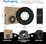 Kingroon ABS Filament 1.75mm Black 1kg +/-0.03mm 3D Printer view 6