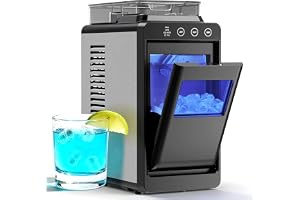 Antarctic Star Countertop Ice Maker, 26lbs/24H Ice Machine, Self-Cleaning Portable Ice Maker with 1.1lb Storage, 8 Bullet Ice in 6 Mins, Compact Ice Maker for Home/Office/Outdoor, Black