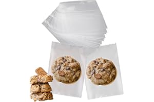 KayLe Cookie Bags 100-Pack - Clear Heat-Sealable Treat Bags, Food Safe, Available in 4.3x5.9 and 5x7 Inches, Perfect for Gourmet Cookies, Candy, and Snacks (Clear 5in x 7in)
