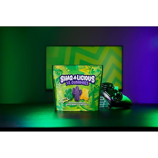 SHAQ-A-LICIOUS XL GUMMIES SOUR CHEWY, CANDY BAG, 11.8 OZ