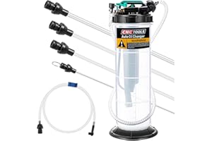 Estune 2 Gallon/7.5 L Manual Pneumatic Fluid Extractor, Automotive Oil Extractor Pump Oil Vacuum Changer with 5 Pcs Brake Bleeding Hose for Car, SUVs, Truck, Yachts