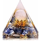 EternalOrgone Flower of Life Orgone Pyramid for Positive Energy, Orgonite Rose Quartz&Sodalite Healing Crystal Pyramids for Reduce Stress Chakra Reiki Healing Meditation Attracts Lucky and Success