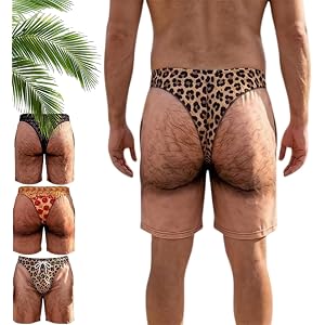 Nawozg Funny Swim Trunks for Men – 3D Hairy Legs | Novelty Mens Prank Swimsuit, Funny Fake Briefs Beach Shorts, Gag Gift for
