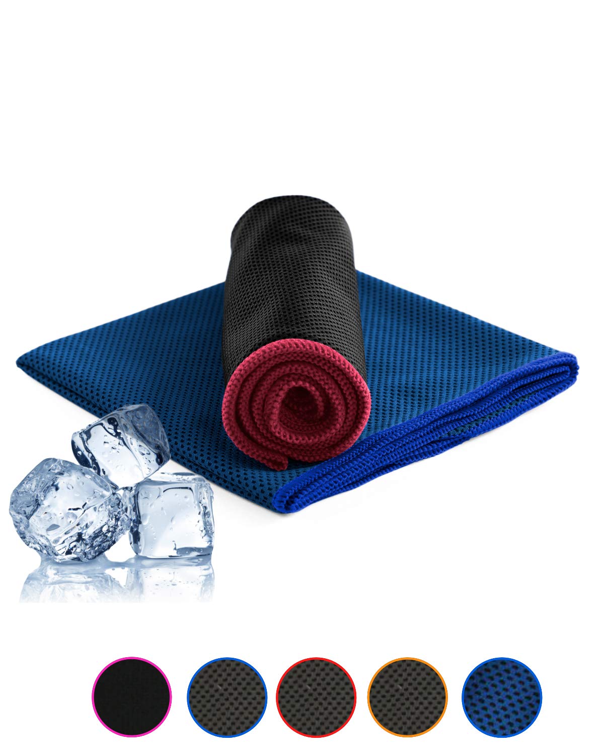 NirvanaShape Set of 2 Ice-Cold Cooling Towels with Instant Cooling Effect | Ultra-Light & Anti-Odour Microfibre Towel | Ideal for Sports, Leisure, Running, Strength Training, Golf, Hiking & Camping