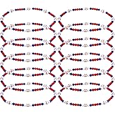 Tondiamo 12 Pcs 19 inch Baseball Necklace Beaded Youth Baseball Necklaces for Boys Gifts Team Players Lovers Accessories (Blue Orange White)