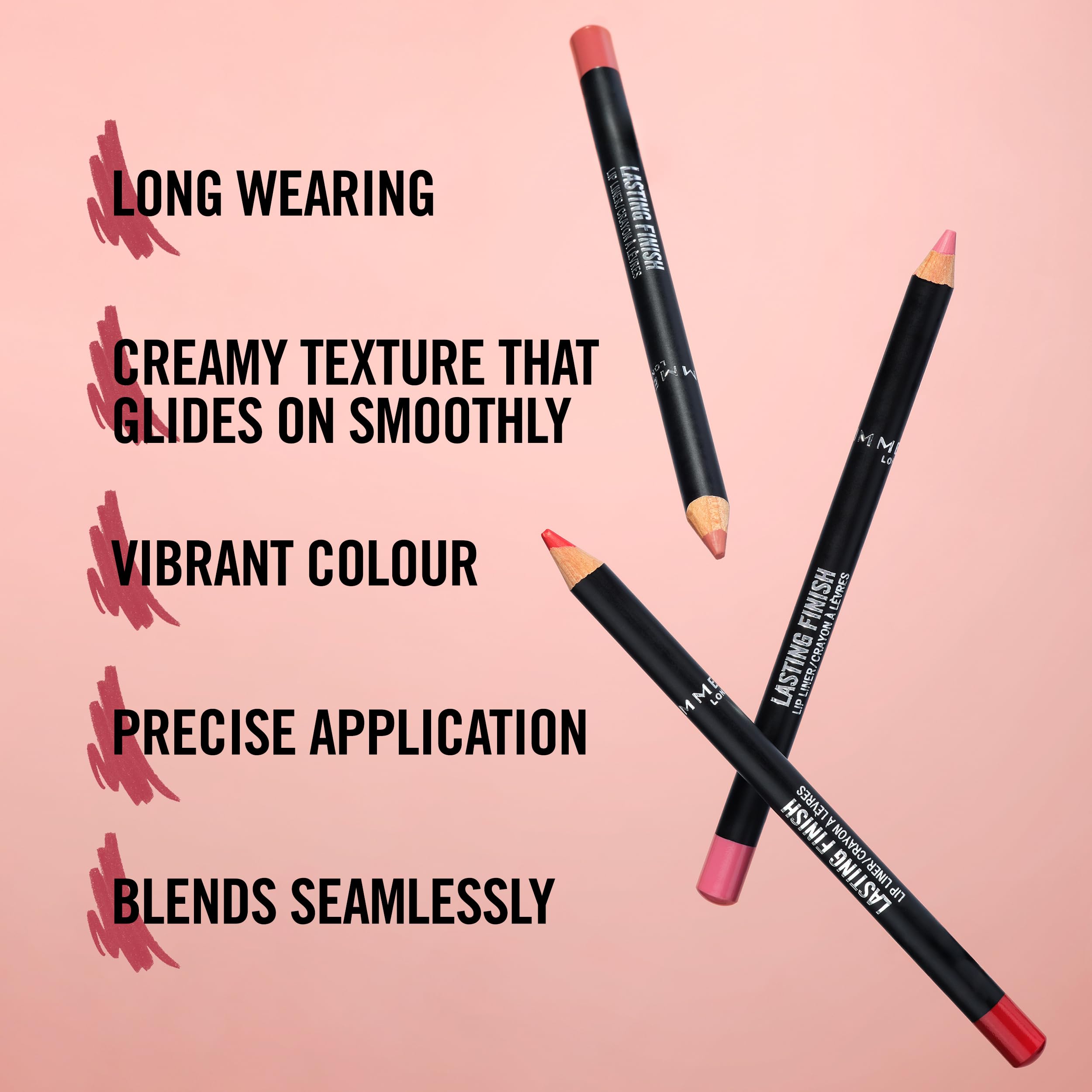 Rimmel Lasting Finish 8HR Soft Lip Liner Pencil - Vibrant, Blendable Formula to Lock Lipstick in Place for 8 Hours - 705 Cappuccino, .04oz