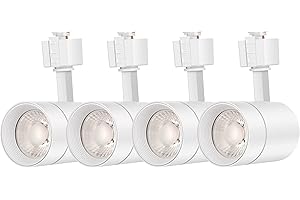 FLSNT 4-Pack LED Track Heads for 2-Wire-1 Compatible Juno Track, 12W (75W Equiv.) Dimmable 24 Degree LED Cylinder Spotlight Light Heads, CRI90, 800LM, 3000K Soft White, White