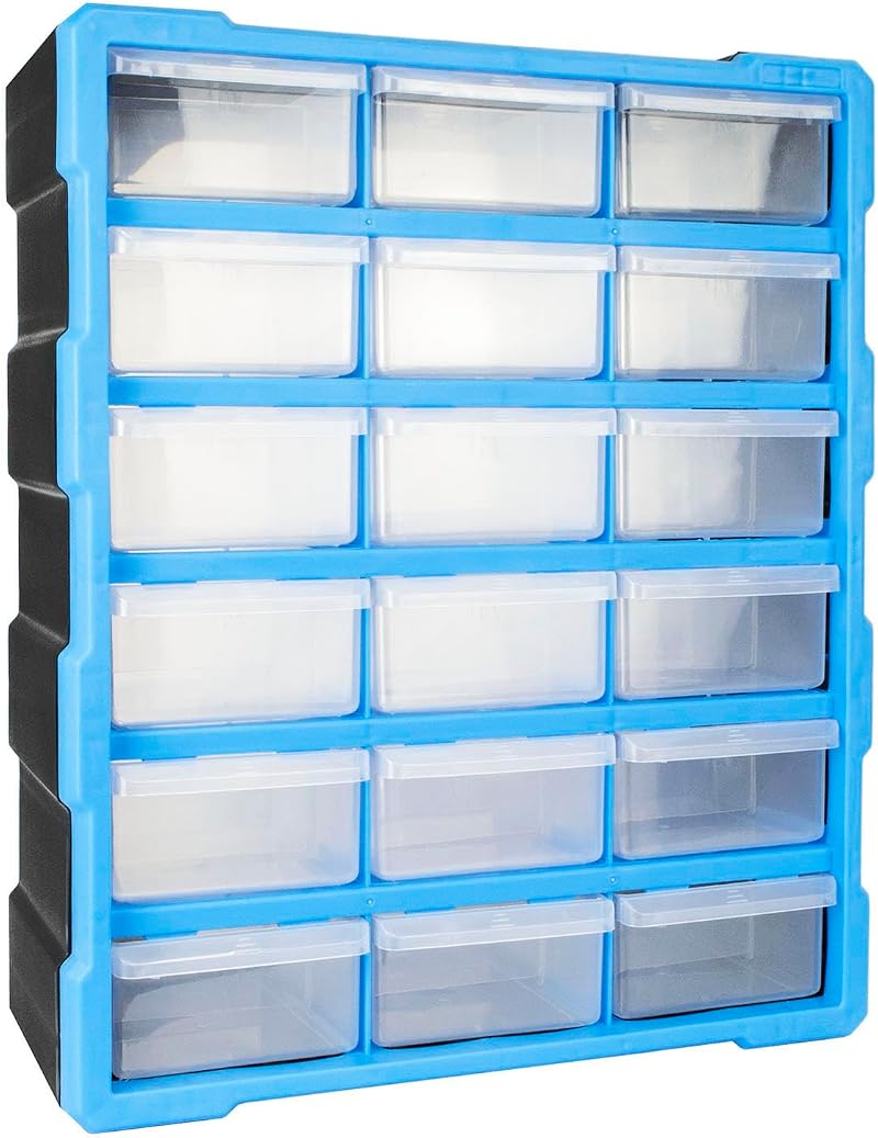 TekBox DIY Tool Bits Storage Organiser Unit 18 Large Drawers Cabinet