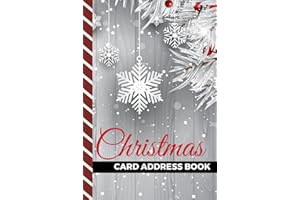 Christmas Card Address Book: Hardcover 10-Year Logbook / 6x9 Tracker For Holiday Mail / Alphabetical Organizer With Tabs / White Silver Winter ... / Large Print / Great Gift For Seniors