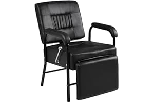 Makaseiya Shampoo Chair with Footrest for Salon,Adjustable Reclining Up to 150°Salon Seat for Barber,Hair Stylist,Leather Shampoo Bowl Spa Beauty Equipment for Beauty Shop