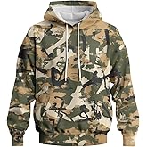 HSKLHBDIL Graffiti Camouflage Hoodie for Men Street Art Camo Pullover Hiking Hunting Sweatshirt