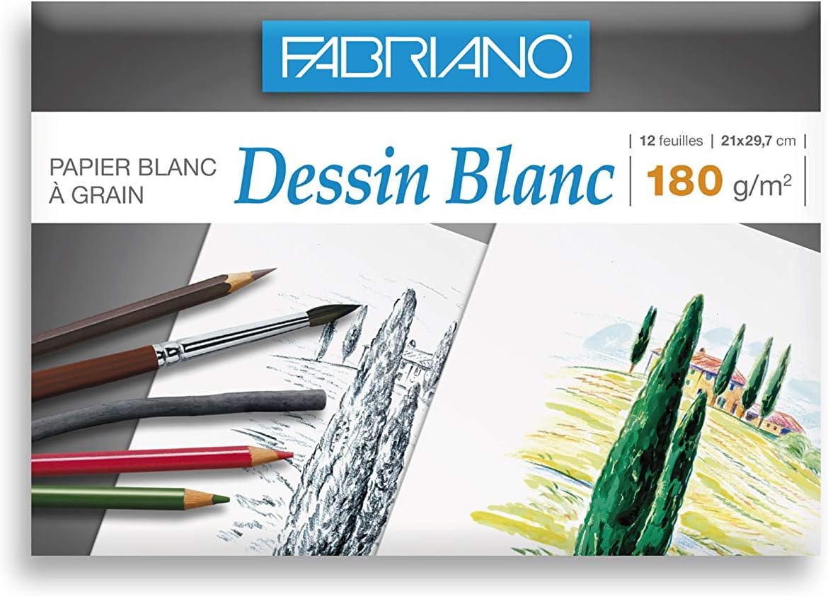FEDRIGONI 46352 Fabriano Drawing Paper Grain 1 80 g A4 Pack of 12 Turquoise