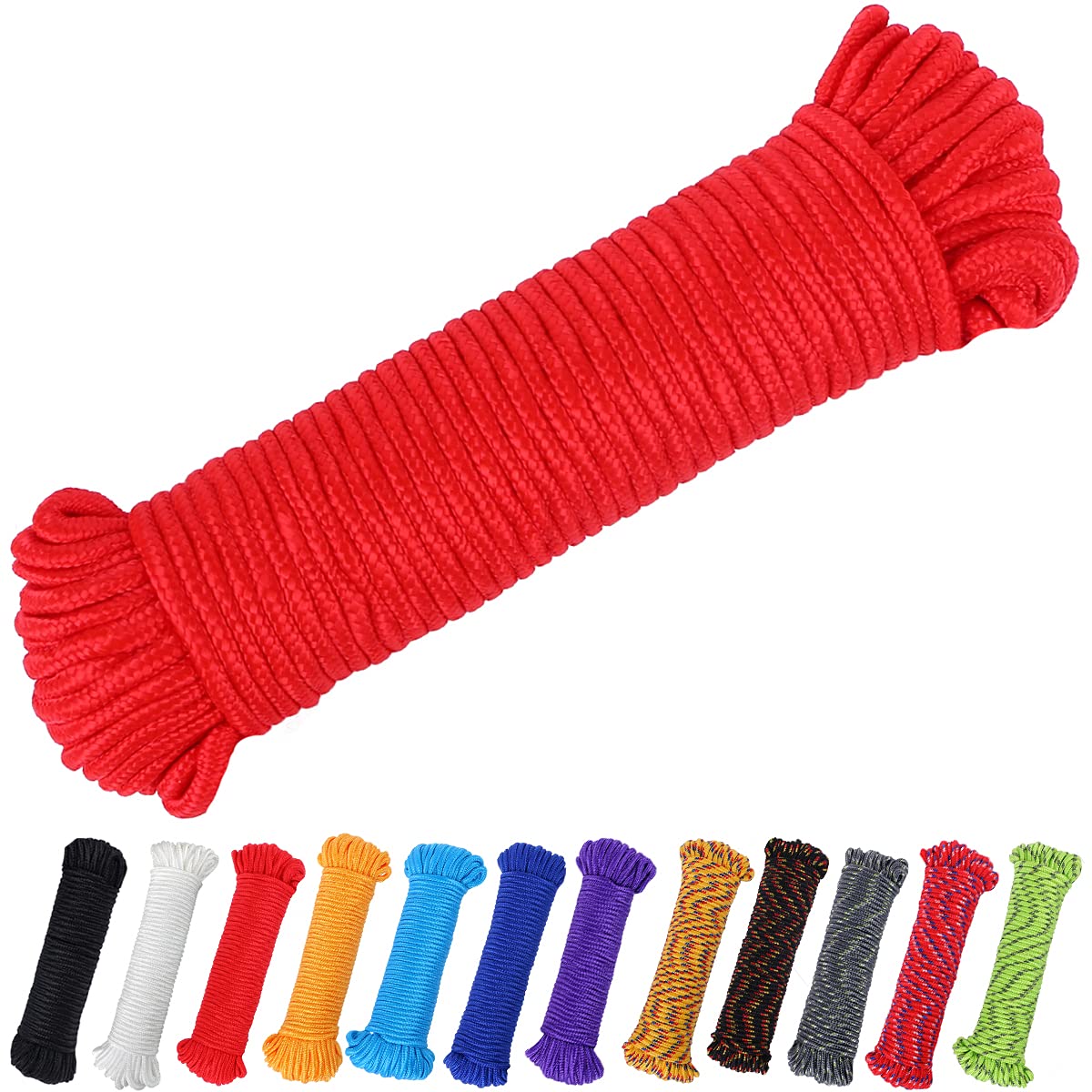 PerkHomy 90 ft 1/4 inch (7mm) Nylon Poly Rope Flag
