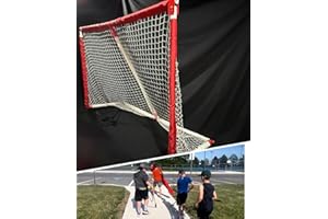 Generic Folding Portable Street Hockey Net, 6'x4' Opening, Red + White