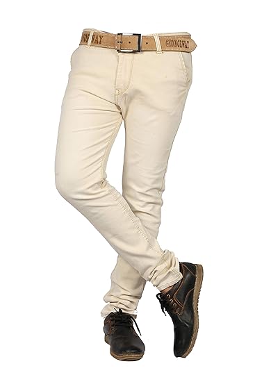 mens cream skinny jeans