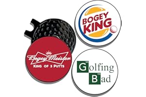 WOLF GOLF TOWELS Golf Ball Marker Hat Clip | 3 Pack | Choose Your Golf Gift Set | Golf Marker Magnetic Hat Clips | Funny Golf Gifts | Funny Golf Accessories for Men & Womens Golf Markers