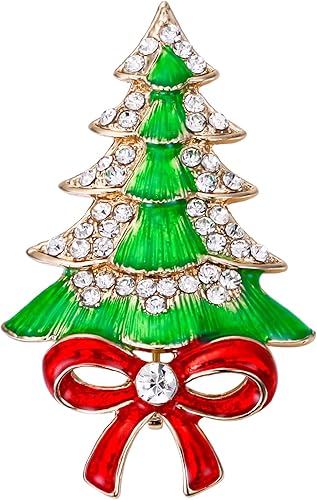 Amazon Co Jp Flyonce クリスマスツリーブローチ ピン オーストリアンクリスタル 蝶結び ファッションジュエリー パーティーギフト Jewelry