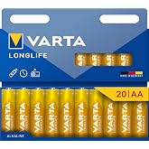 Varta AA Batteries, Long Life, Alkaline, 1.5 V, Ideal for Remote Controls, Alarm Clock, radios, wall Clocks, Plastic-Free Packaging, Made in Germany, Pack of 20