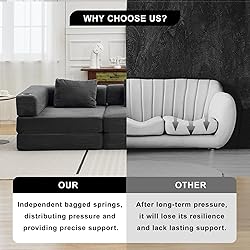 78" W Loveseat Sofa, 4 in 1 Convertible Floor Sofa