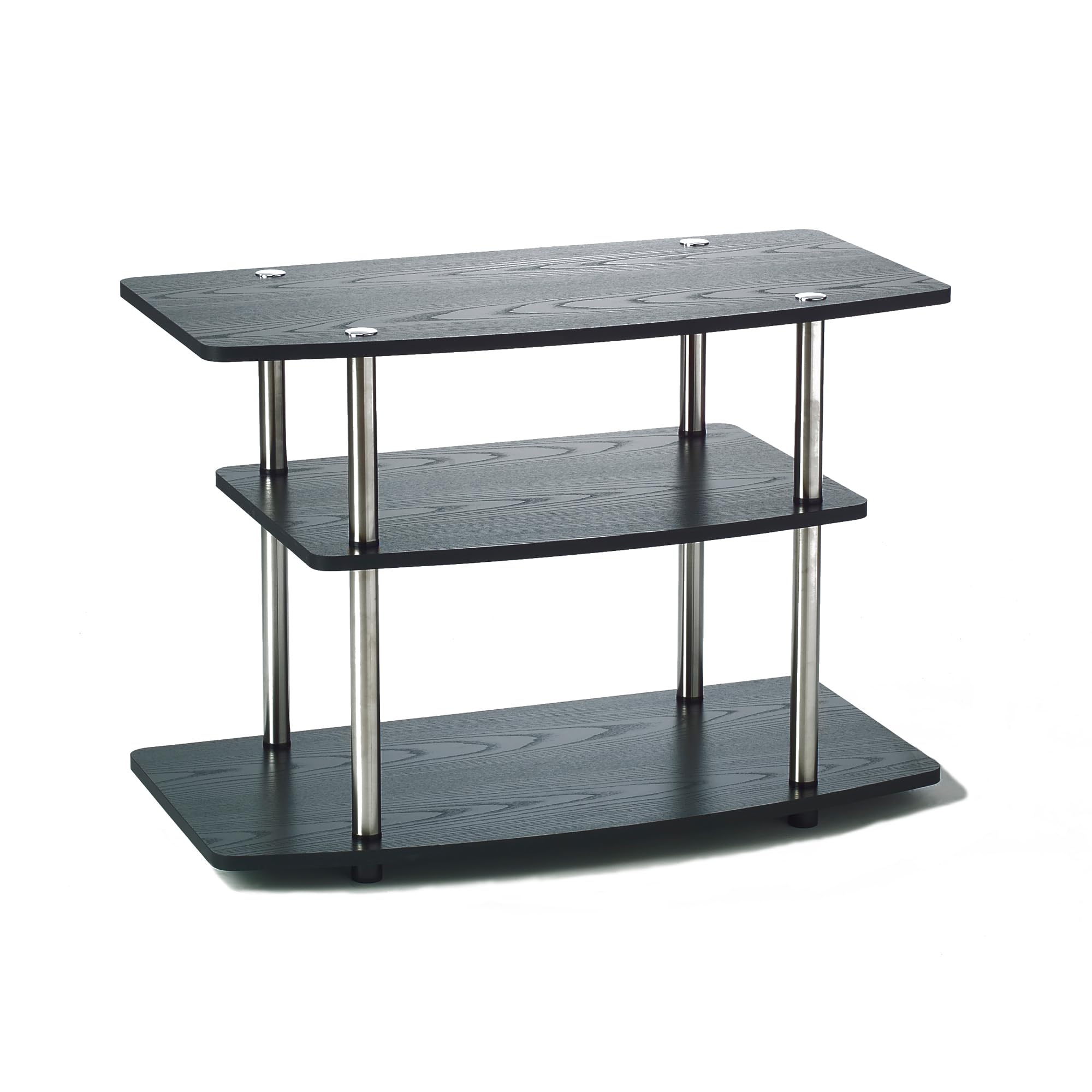 Convenience Concepts Designs2Go Soporte para TV de 3 niveles de 31,5 - Centro de entretenimiento para televisores de hasta 37 pulgadas, consola de TV moderna con estantes para sala de estar, sala familiar, negro