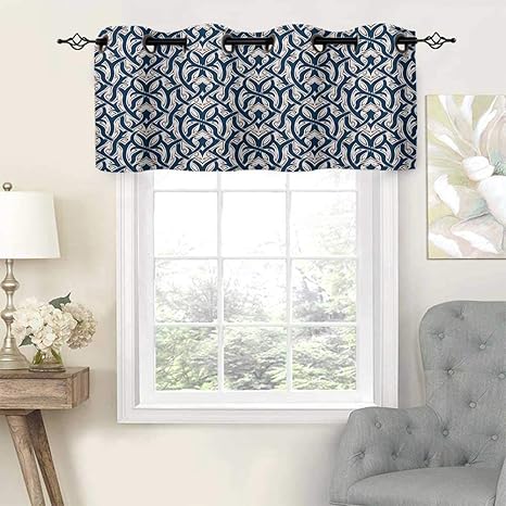 Hiiiman - Cortina para ventana con cenefas de ventana para oscurecer