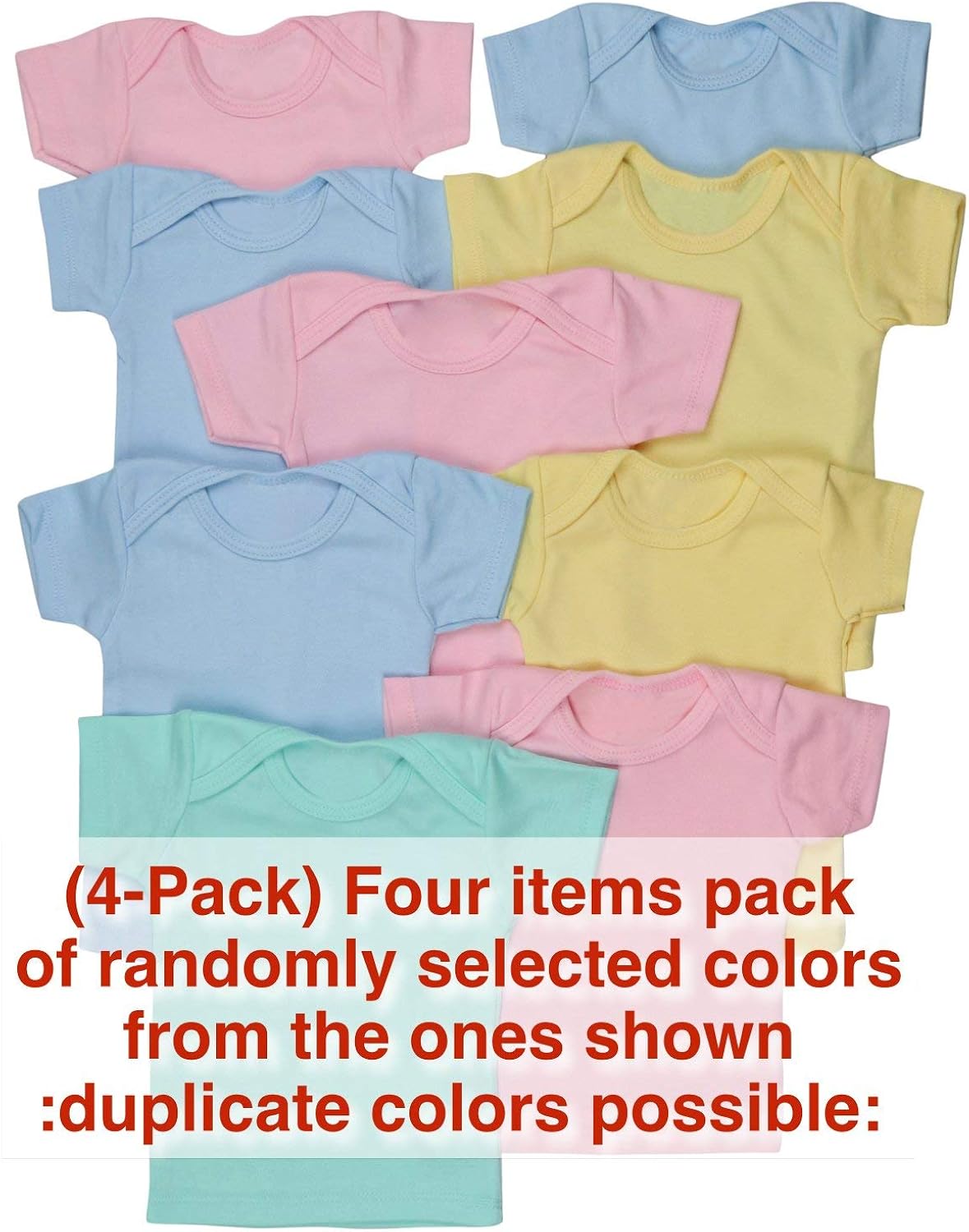 ToBeInStyle Girls' 4 Pack Comfy Cozy T-Shirt with Expanded Lap Shoulder: Clothing