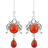 Natural Moonstone Lapis Malachite earrings Two Stone 925 Silver Overlay handmade Dangle Earrings for Women