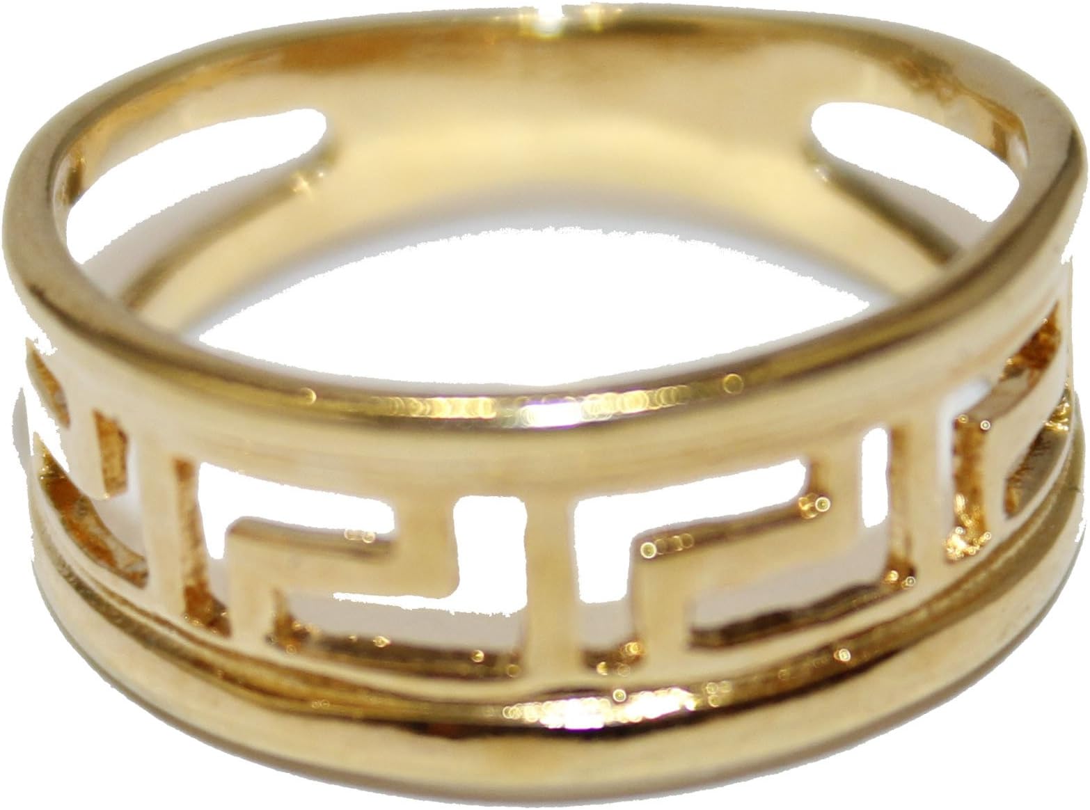 Diamantados of Fla Greek Key Band 18k Gold Plated Ring Size 7
