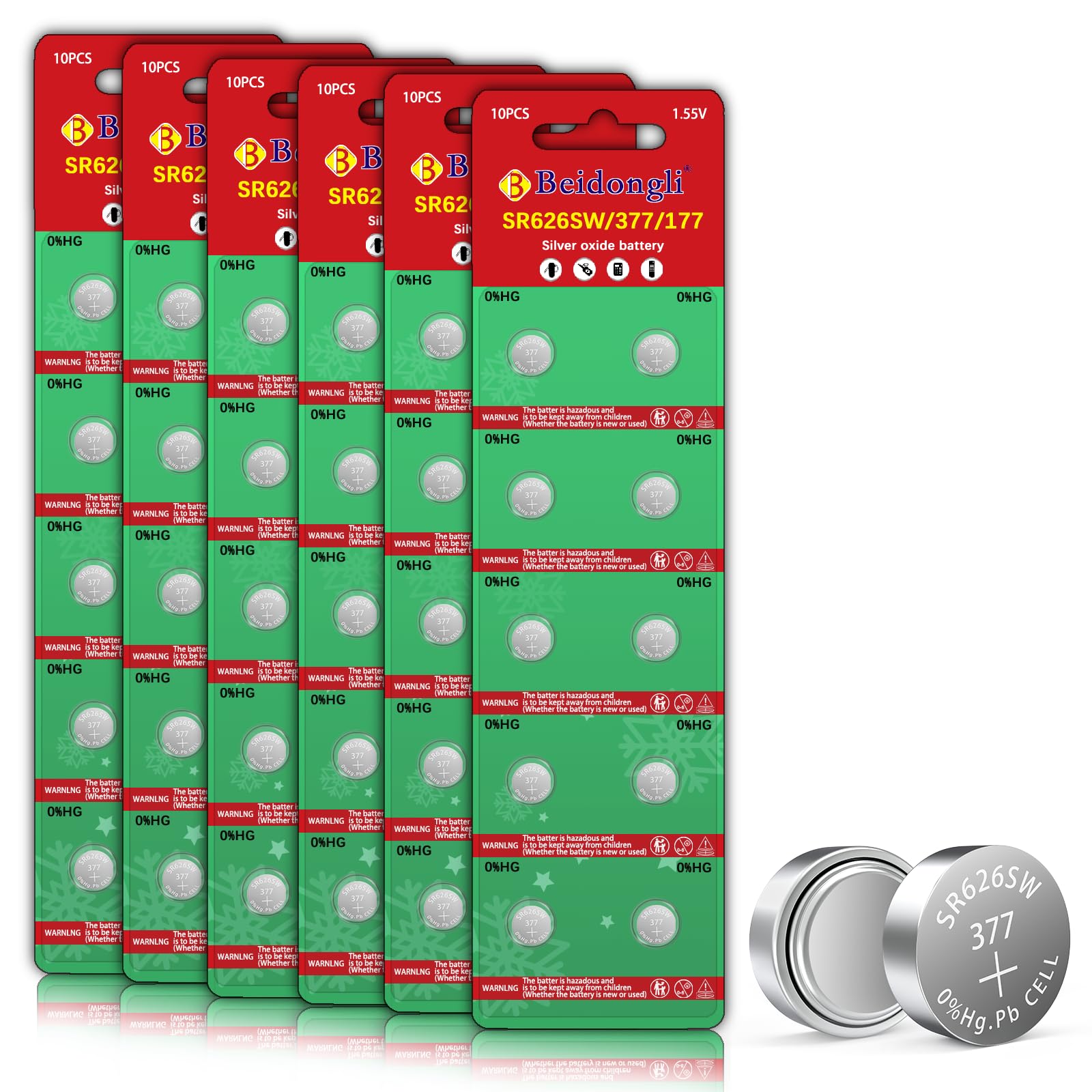 SR626SW Watch Batteries 377 376 AG4 LR626 1.55V