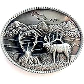CL&J BB Animal Moose Deer Belt Buckle Western Cowboy Cowgirl Native American Motorcyclist (DER5)