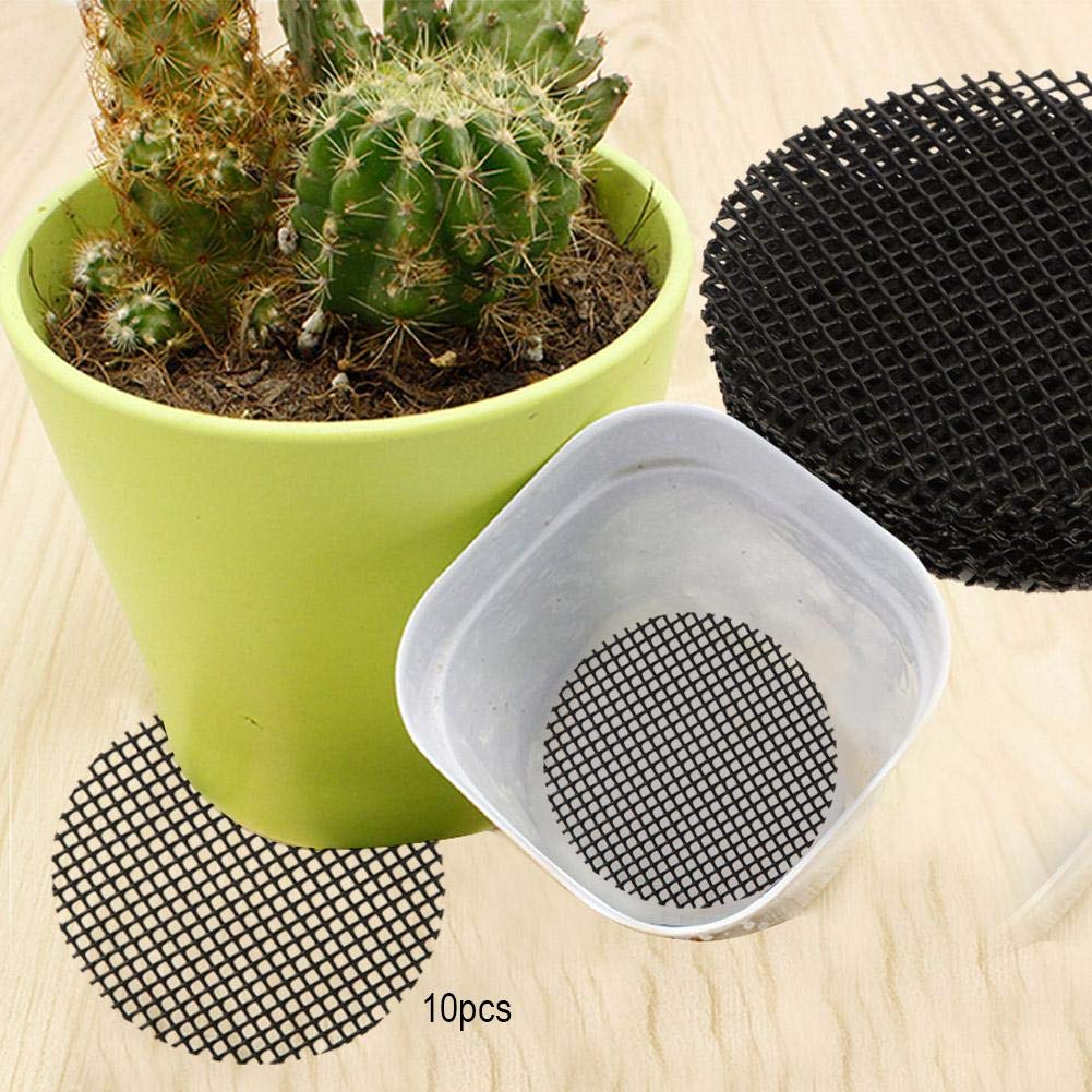 Furnoor 10PCS Jardinería Maceta Agujero Malla Mat Pad Planta Macetas
