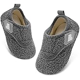 BARERUN Toddler Slippers Boys Girls House Shoes Warm Kids Slippers With Non-Slip Rubber Sole Fuzzy Cozy Walking Shoes Indoor/Outdoor