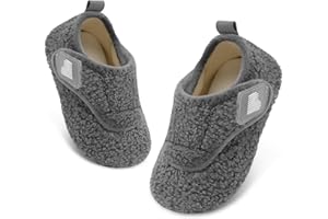 BARERUN Toddler Slippers Boys Girls House Shoes Warm Kids Slippers With Non-Slip Rubber Sole Fuzzy Cozy Walking Shoes Indoor/Outdoor