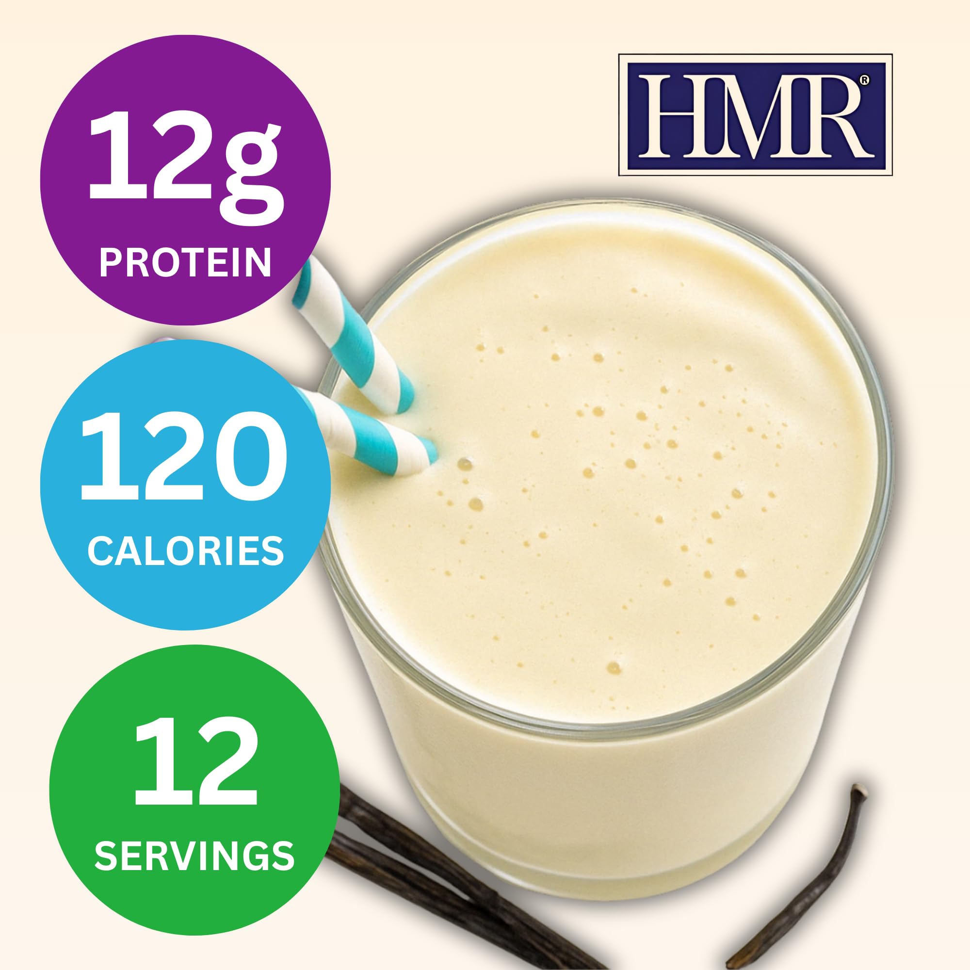 HMR 120 Vanilla Shake Meal Replacement Powder | Vanilla Shake Mix to Support Healthy Weight Loss | 12g of Protein | Nutritional Drink | Low Calorie Food | 12 Servings