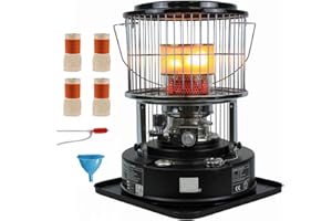 Windpost Indoor & Outdoor Kerosene Heater With 4 Wicks, 11000 BTU, Portable Kerosene Heaters for Indoor Use, Cordless Space Heater for Home,Garage,Basement,Camping and Patio