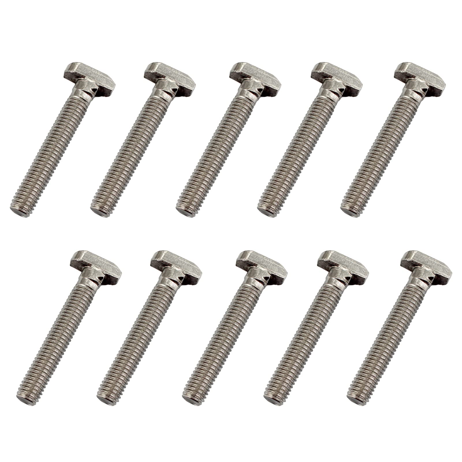 10Pcs M8x60mm 304 Stainless Steel T-Slot Bolt 40 Series Aluminum Profile T-Shaped Screw Bolt Fastener 17.8mm Head Size