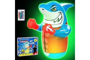 GADETOUQ 2025-Updated Shark Inflatable Punching Bag for Kids, 47'' Shark Toys for Kids, Uniquely-Designed Durable Indoor & Outdoor Toys Birthday for 3-8 Years Old Boys