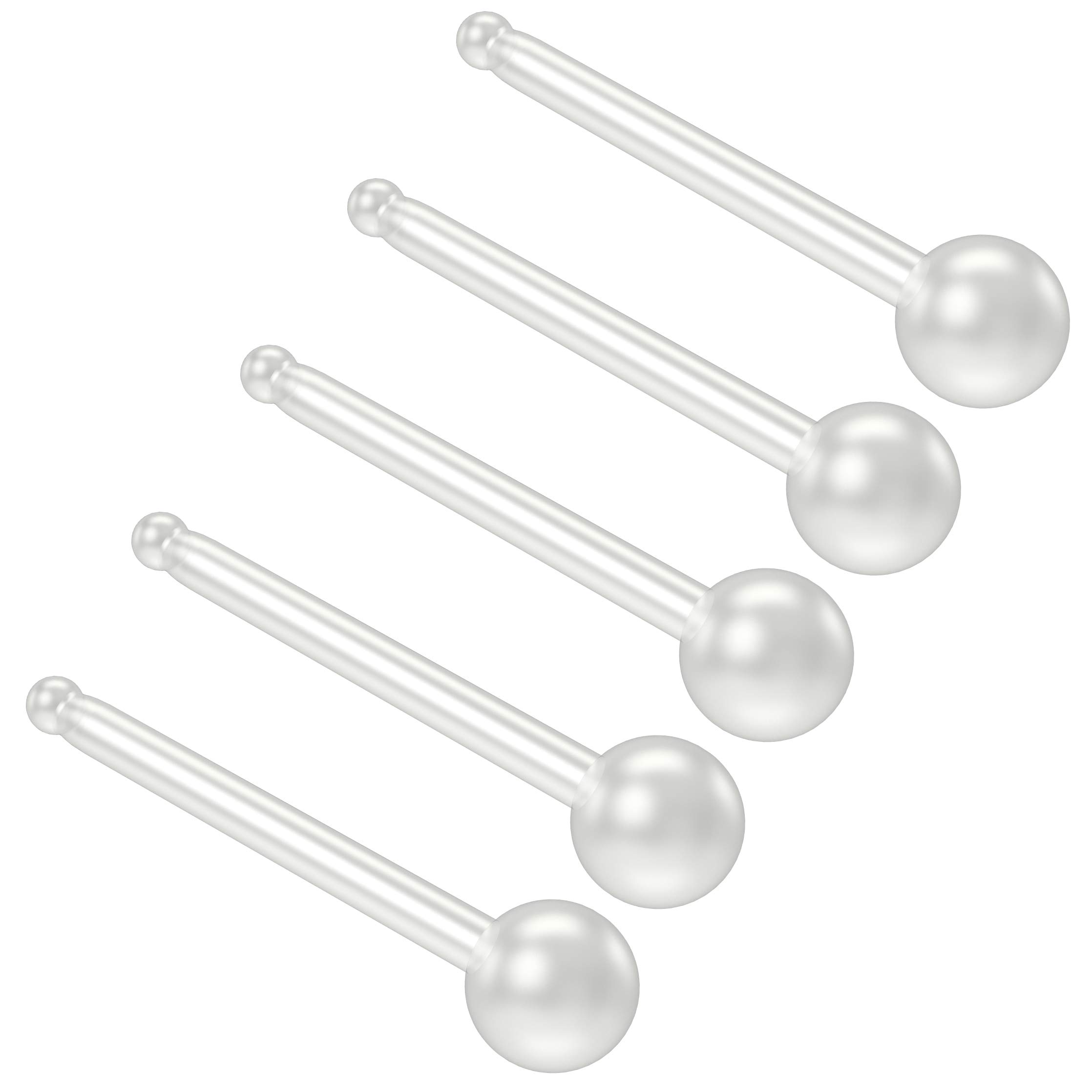 5pc 20g 0.8mm Nose Bar Retainer Keeper Bone Stud BioFlex Flexible Clear Bioplast Invisible Nostril Piercing Rings 6mm