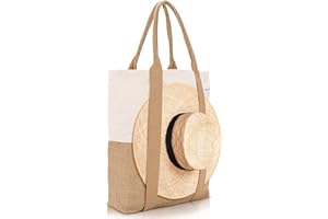 TRIBECA TRIBE Beach Bag - Large Woven Beach Tote Bag - Boho Chic Travel Tote Bag With Hat Holder Strap