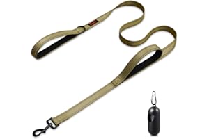 CHENEDY Dog Leash, Heavy Duty Dog Leash, Leashes for Large Breed Dogs, Double Handle Dog Leash, Reflective Training Lead, Perfect for Medium to Large Dogs(5FT,Deep Green)