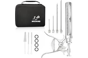 MIZHAO Premium Meat Injector Kit - Stainless Steel Marinade Syringe with 4 Needles, Leak-Proof, Food-Grade Injector for BBQ, Turkey, Chicken, and Grilling
