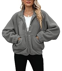 Yanekop Womens Fleece Jacket Fuzzy Long Sleeve