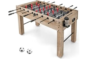 Goplus 54'' Foosball Table for Adults, Full Size Competition Soccer Game Table with Legs, 2 Balls, 2 Foldable Cup Holders, Ar