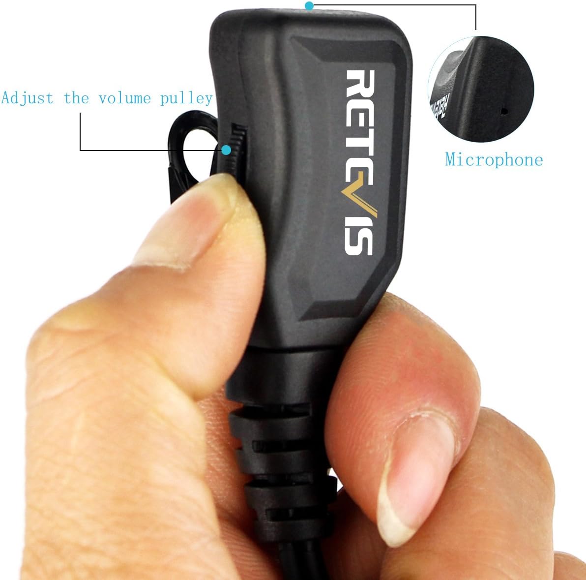 Retevis R111 Walkie Talkie Earpiece, 2 Pin G Type Radio Headset, Adjustable Volume - Image 5