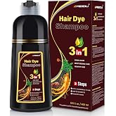 IIIMEIDU Coffee Hair Dye Shampoo 3 in 1 for Gray Hair | Semi Permanent Hair Color Shampoo for Women Men, 400ml