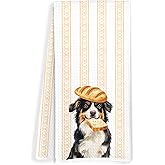 FITIE Bernese Mountain Dog Kitchen Towels, Bernese Mountain Dog Gifts Dish Tea Towels, Bread Baker Gifts, Cute Baking Chef Puppy Decorative Hand Towel for Kitchen Bakery, 16x24 Inch