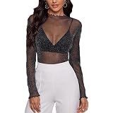 Amazon.com: Lookwoild - Blusa para mujer, sexy, negra, de malla transparente,  con diseño de caña de pescar, L : Ropa, Zapatos y Joyería