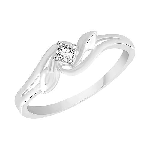 VK Jewels Single Stone Rhodium Plated Alloy Ring for Women & Girls Made with Cubic Zirconia- FR2622R [VKFR2622R]